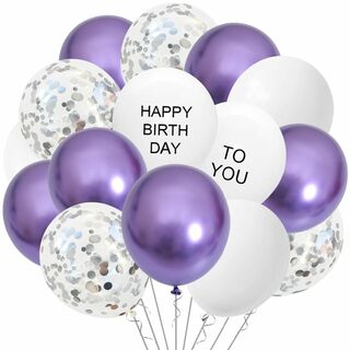 【色: パープル】Lausatek バルーン 誕生日 20個風船セット 紫 ha(その他)