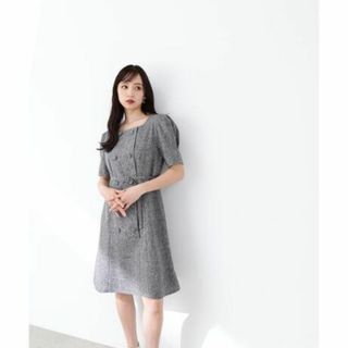 ジルバイジルスチュアート(JILL by JILLSTUART)のジルバイジルスチュアートダブルブレストツイードミニワンピース　ブラック　M(ミニワンピース)