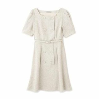 ジルバイジルスチュアート(JILL by JILLSTUART)のジルバイジルスチュアートダブルブレストツイードミニワンピース　エクリュ　M(ミニワンピース)