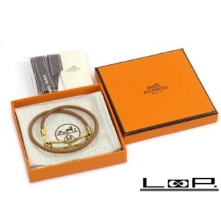 エルメス(Hermes)の■未使用■　エルメス ルリ ドゥブルトゥール ブレスレット スイフト 茶 ゴールド 箱 【100147】(ブレスレット/バングル)