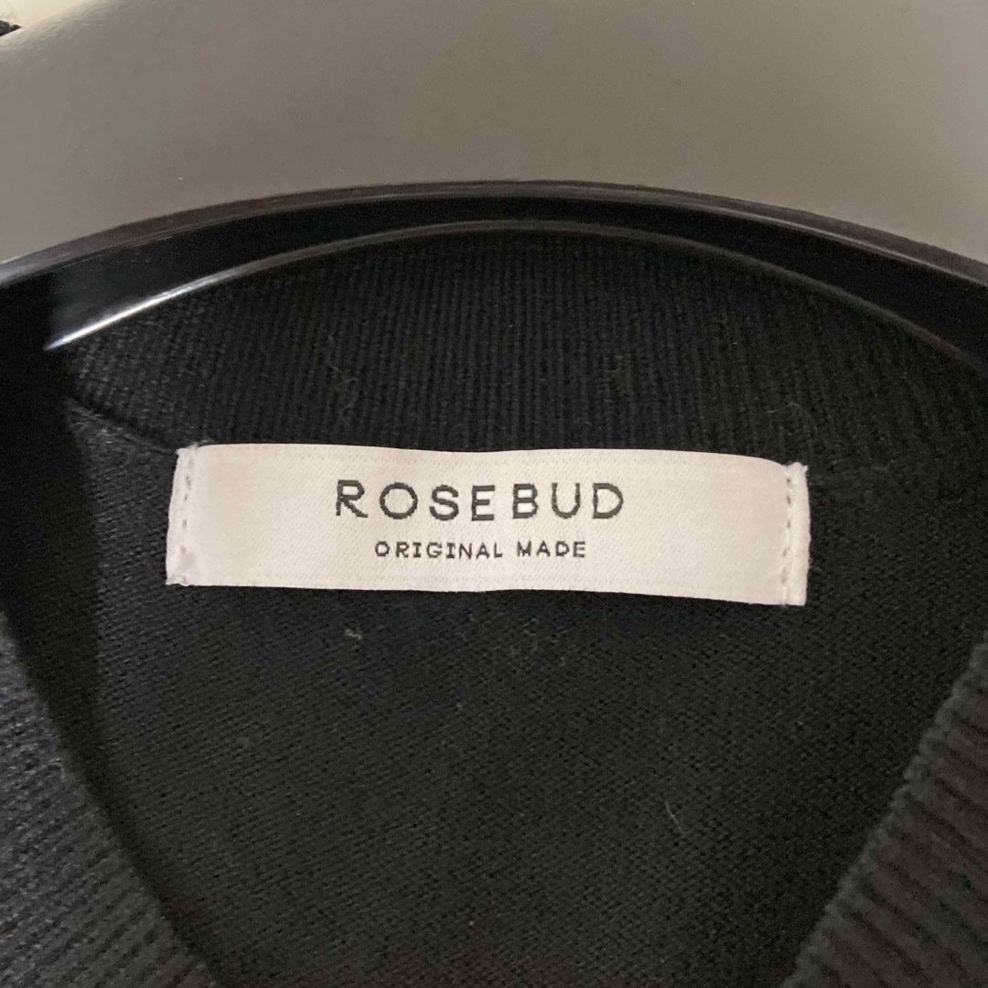 ROSE BUD(ローズバッド)のROSEBUD 黒のニットワンピース レディースのワンピース(ロングワンピース/マキシワンピース)の商品写真