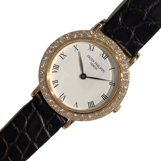 パテックフィリップ(PATEK PHILIPPE)の　パテック・フィリップ PATEK PHILIPPE カラトラバ 4820J-001 ホワイト K18イエローゴールド レディース 腕時計(腕時計)