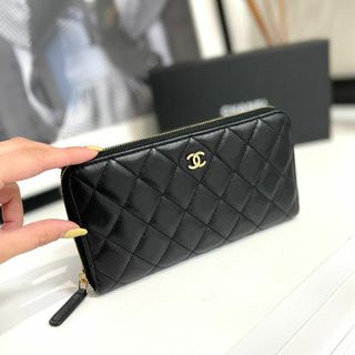 シャネル(CHANEL)のCHANEL シャネル ラムスキン マトラッセ 長財布 ブラック 新型(財布)