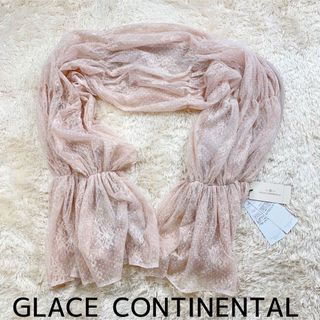 グレースコンチネンタル(GRACE CONTINENTAL)の新品タグ付き♡ グレースコンチネンタル　レース　ドット　ストール　ピンク(ストール/パシュミナ)