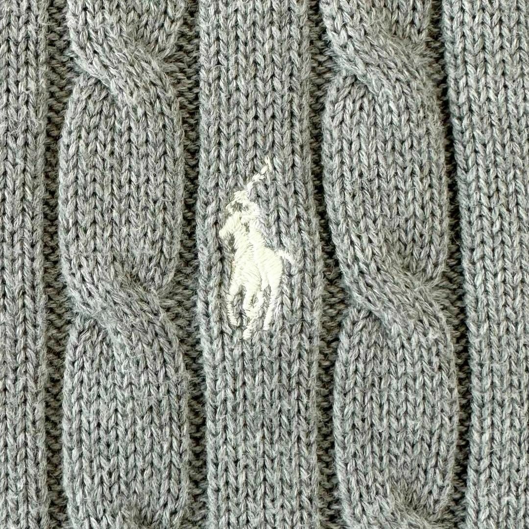 POLO RALPH LAUREN(ポロラルフローレン)の人気♪ ポロラルフローレン クルーネック ケーブルニット 綿 ポニー刺繍 XL レディースのトップス(ニット/セーター)の商品写真