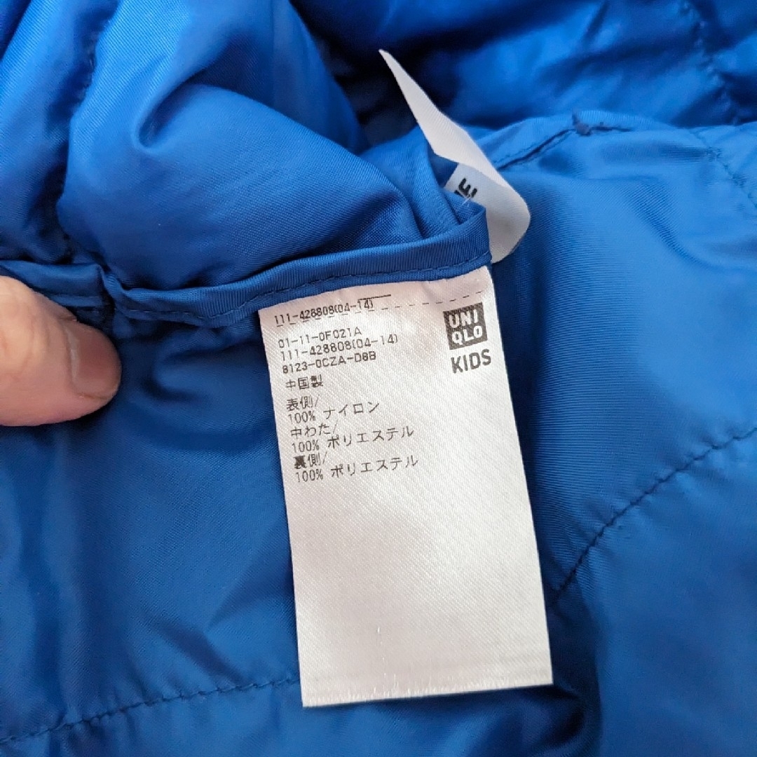 UNIQLO(ユニクロ)のユニクロ　120 　中綿　ウォームパテッドパーカー ブルー キッズ/ベビー/マタニティのキッズ服男の子用(90cm~)(ジャケット/上着)の商品写真