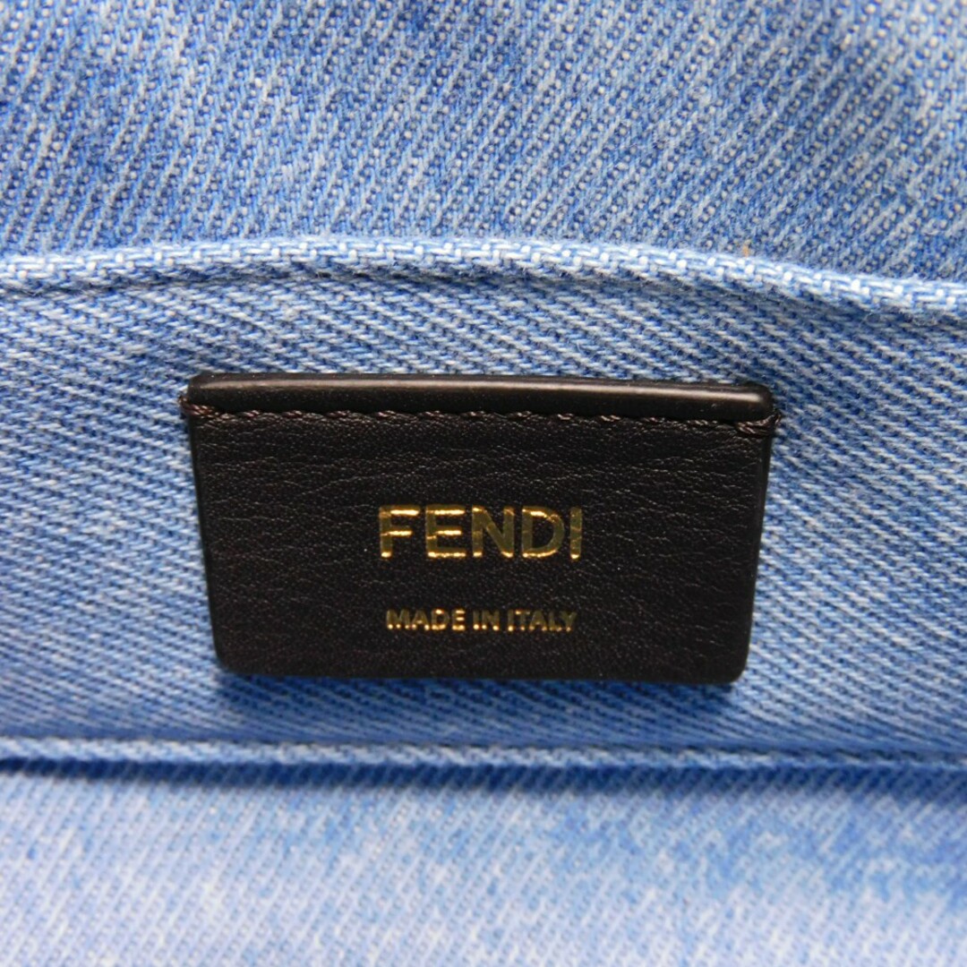 FENDI(フェンディ)のFENDI フェンディ バイ ザ ウェイ ミニ デニム バイザウェイ プレキシガラス ハバナ デミ柄 2WAY ショルダーバッグ クロスボディ 現行 ロゴ ライトブルー ハンドバッグ 8BS067 AJR2 F1LB6 レディースのバッグ(ハンドバッグ)の商品写真