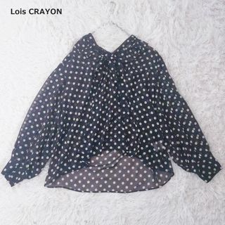 ロイスクレヨン(Lois CRAYON)のロイスクレヨン ボウタイ 襟フリル ドット ブラウス Mサイズ(シャツ/ブラウス(長袖/七分))