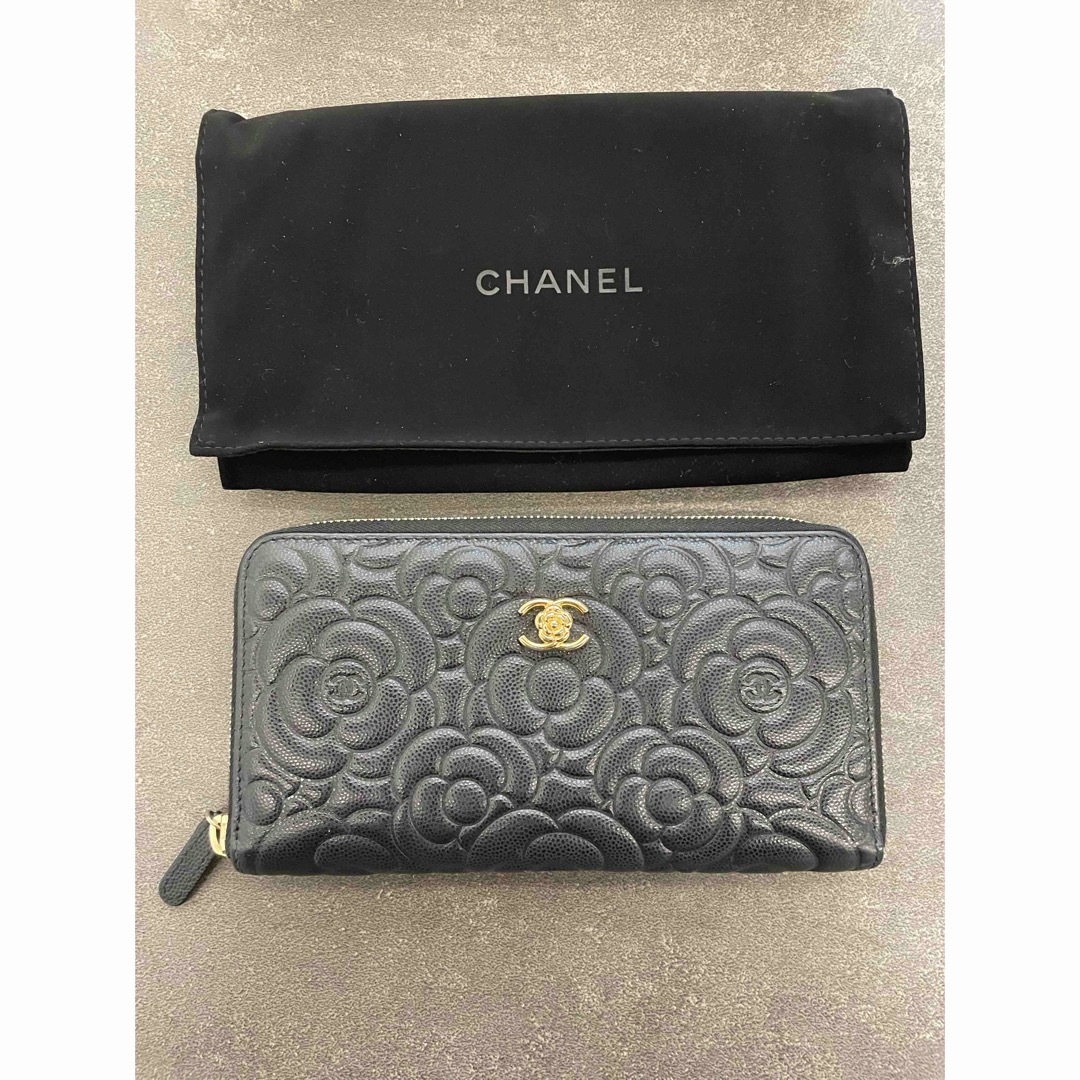 CHANEL(シャネル)のCHANEL シャネル　カメリア　長財布　キャビアスキン レディースのファッション小物(財布)の商品写真