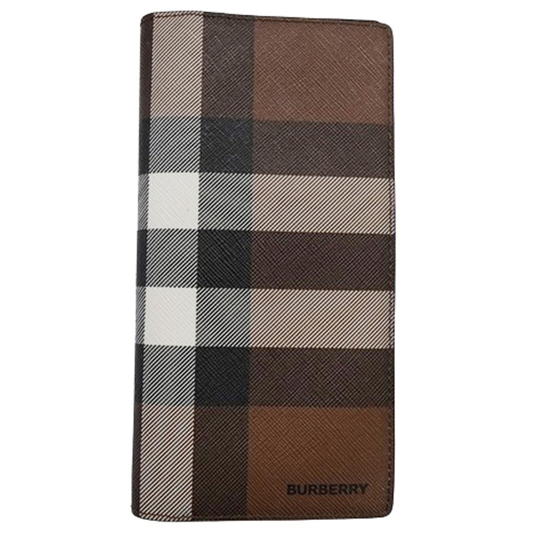 BURBERRY(バーバリー)のバーバリー BURBERRY 財布 メンズ ブランド 長財布 二つ折り財布 チェック コンチネンタルウォレット ダークバーチブラウン 80528031 【中古】 メンズのファッション小物(長財布)の商品写真