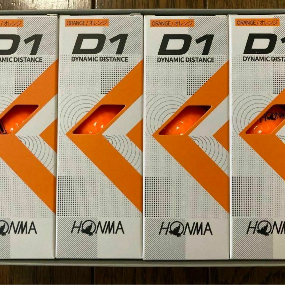 本間ゴルフ(ホンマゴルフ)の【新品・オレンジ】ゴルフボール　D1　ホンマ　HONMA　12球×2箱 スポーツ/アウトドアのゴルフ(その他)の商品写真