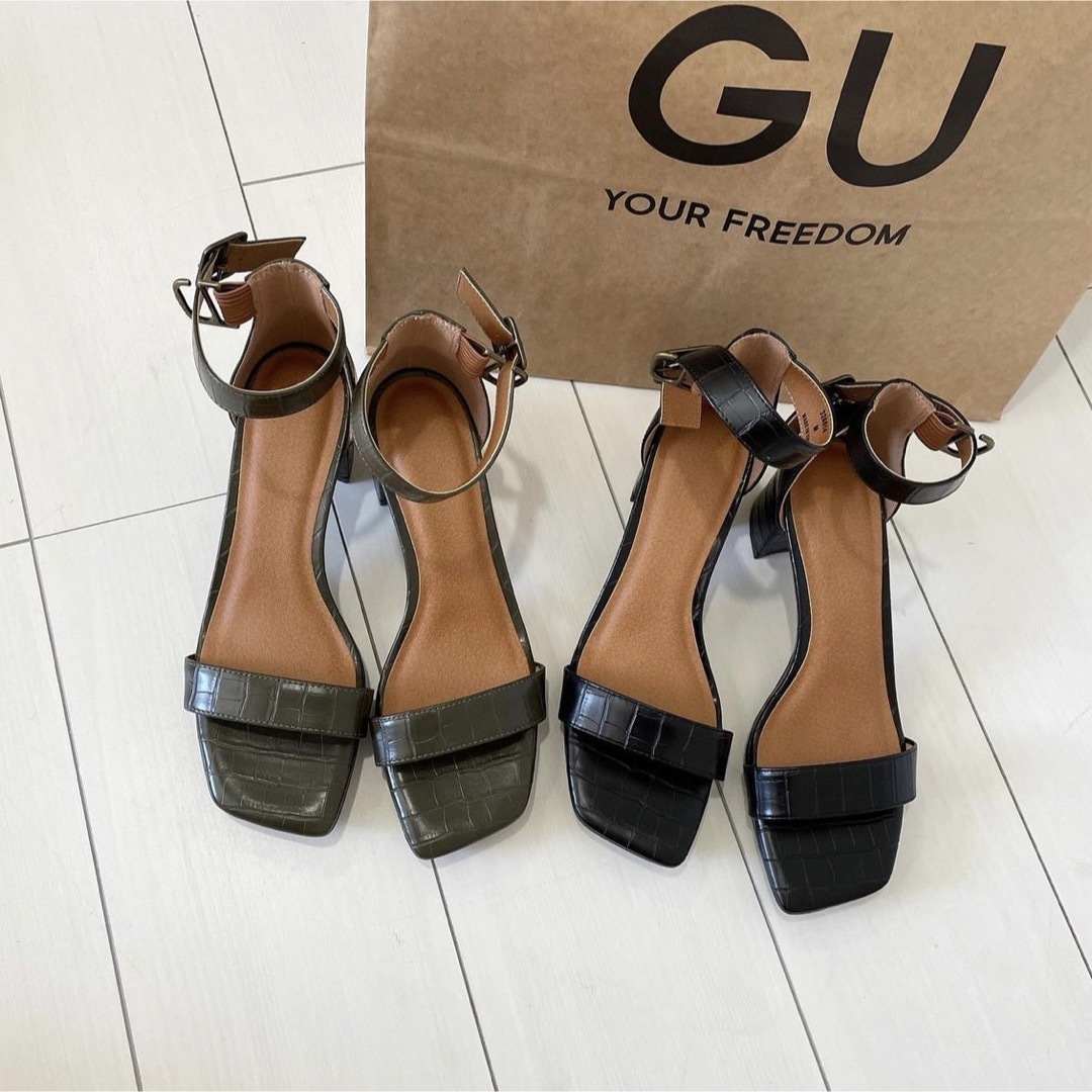 GU(ジーユー)の<gu>2点セット　コンフォートストラップヒールサンダル レディースの靴/シューズ(サンダル)の商品写真