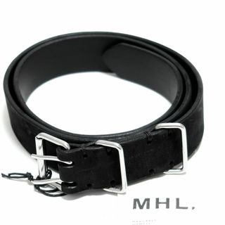 マーガレットハウエル(MARGARET HOWELL)の新品 MHL BELT 2本爪 ヌバック レザー ベルト ブラック シルバー(ベルト)