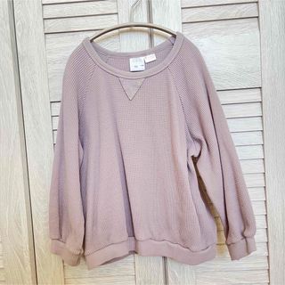 ザラキッズ(ZARA KIDS)の【未使用】ZARA ザラ/ワッフルニットスウェットシャツ(Tシャツ/カットソー)