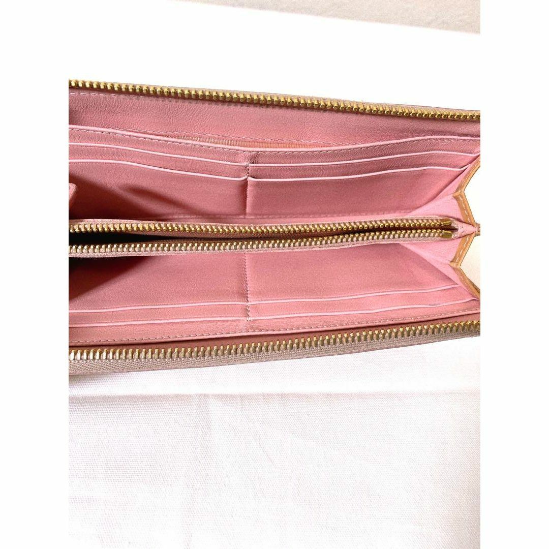 miumiu(ミュウミュウ)のミュウミュウ ラウンドファスナー ピンク エナメルレザー リボンモチーフ レディースのファッション小物(財布)の商品写真