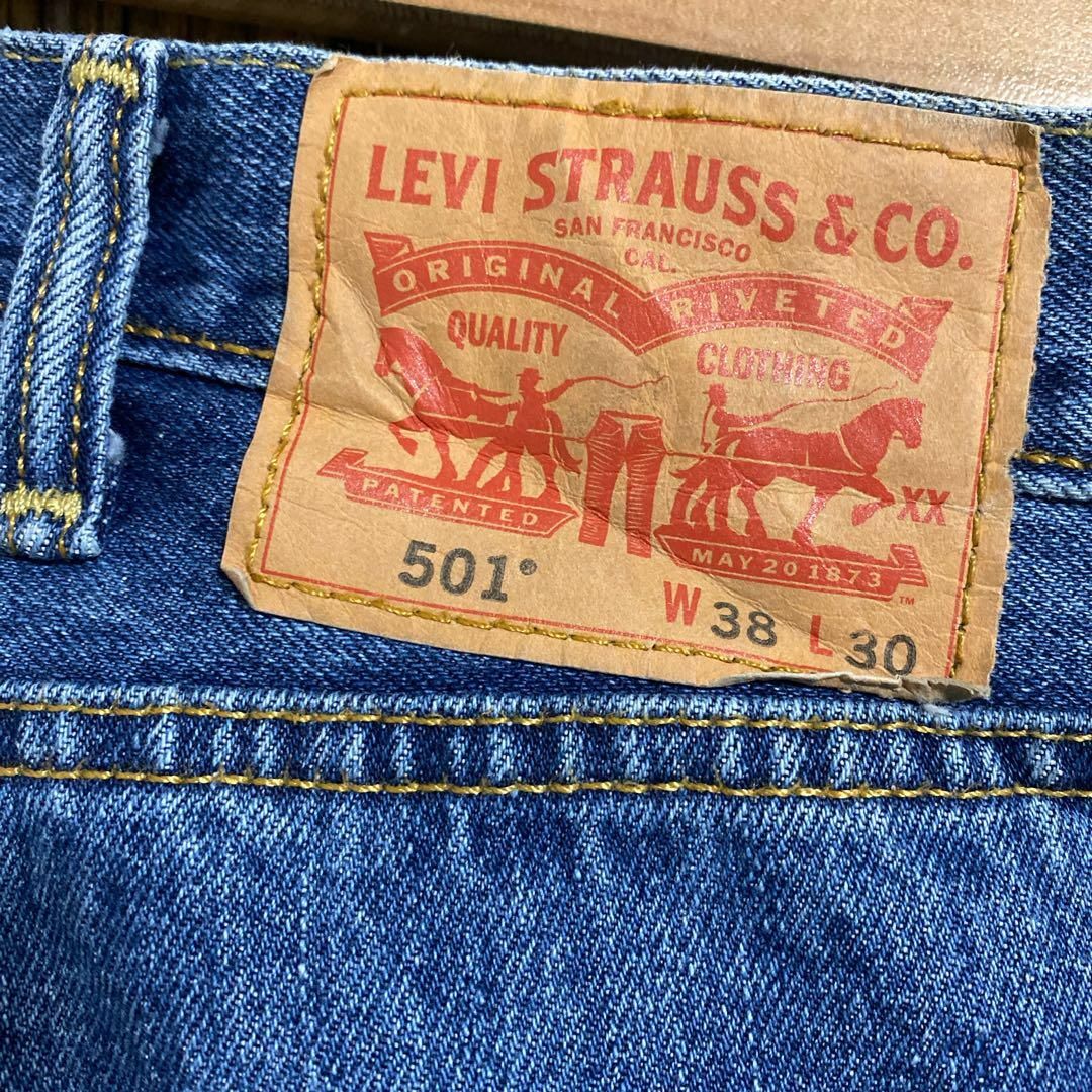 Levi's(リーバイス)のリーバイス メンズ デニム パンツ 501 ストレート 38 ブルー古着 90s メンズのパンツ(デニム/ジーンズ)の商品写真