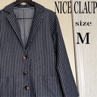 NICE CLAUP - NICE CLAUPデニムコート　ストライプ　デニムジャケット　春コート　M