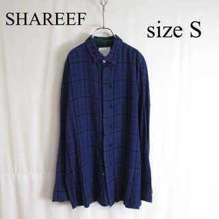 SHAREEF - SHAREEF レーヨン チェック チャイナ シャツ トップス モード デザイン