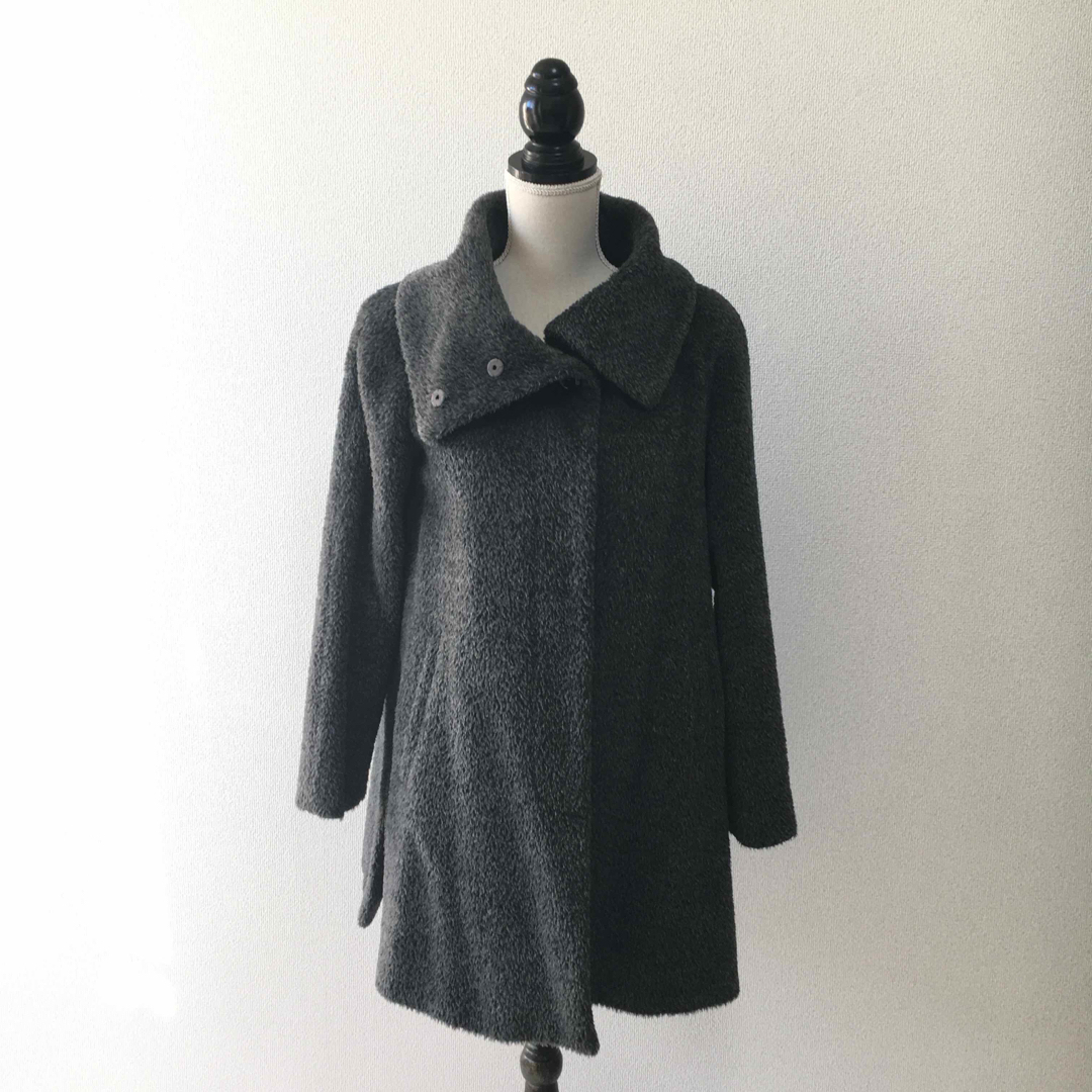 Max Mara(マックスマーラ)の美品　MaxMara マックスマーラ　アルパカ　ウール　チャコールグレー　コート レディースのジャケット/アウター(その他)の商品写真