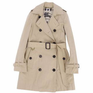 バーバリー(BURBERRY)の美品 バーバリー BURBERRY コート トレンチコート THE KENSINGTON ケンジントン 裏チェック 英国製 アウター レディース UK4 USA2 IT36(S相当) ベージュ(トレンチコート)