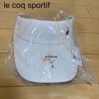 ルコックスポルティフ(le coq sportif)のルコックスポルティフ サンバイザー　レディース　ホワイト　ワンポイント　無地(ウエア)