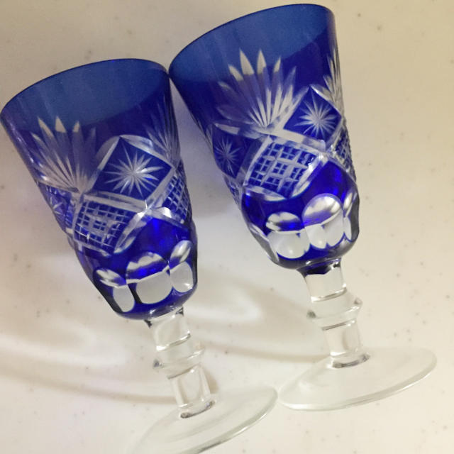 新品 薩摩切子 グラス 切子グラス ペア インテリア/住まい/日用品のキッチン/食器(グラス/カップ)の商品写真