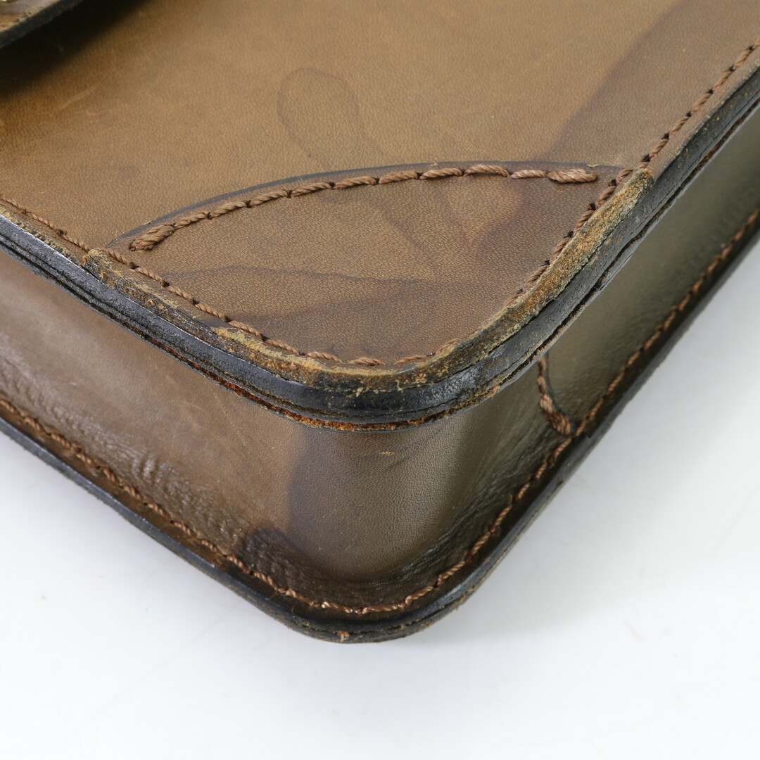 HERZ(ヘルツ)のHERZ ヘルツ レザー ビジネス バッグ 書類鞄 ブリーフケース トート 通勤 本革 ブラウン 茶色 A4 紳士 メンズ EEM K29-3 メンズのバッグ(ビジネスバッグ)の商品写真