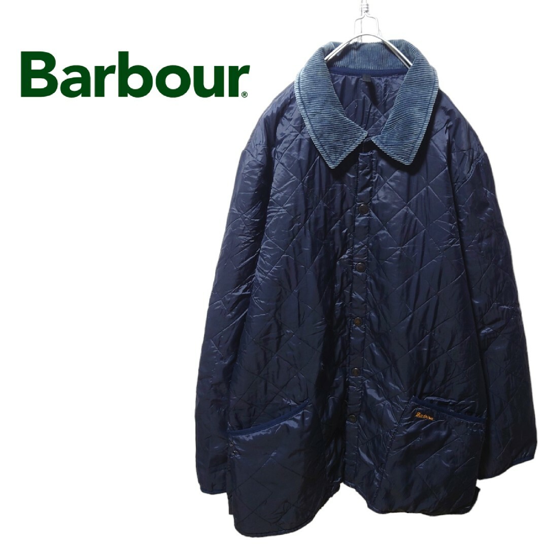 Barbour(バーブァー)の【Barbour】ロゴ刺繍 コーデュロイ襟 キルティングジャケット A-1653 メンズのジャケット/アウター(ブルゾン)の商品写真