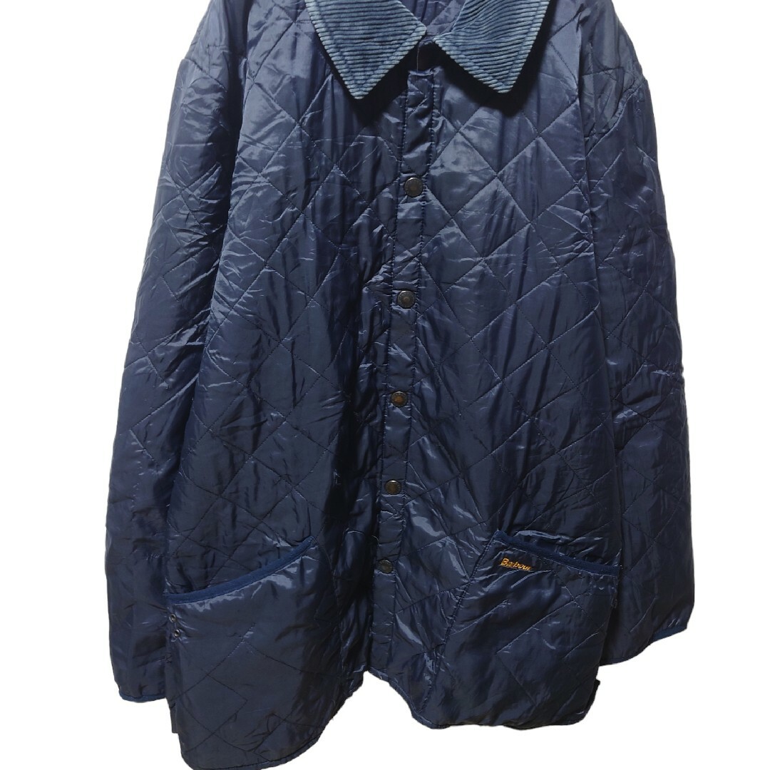 Barbour(バーブァー)の【Barbour】ロゴ刺繍 コーデュロイ襟 キルティングジャケット A-1653 メンズのジャケット/アウター(ブルゾン)の商品写真