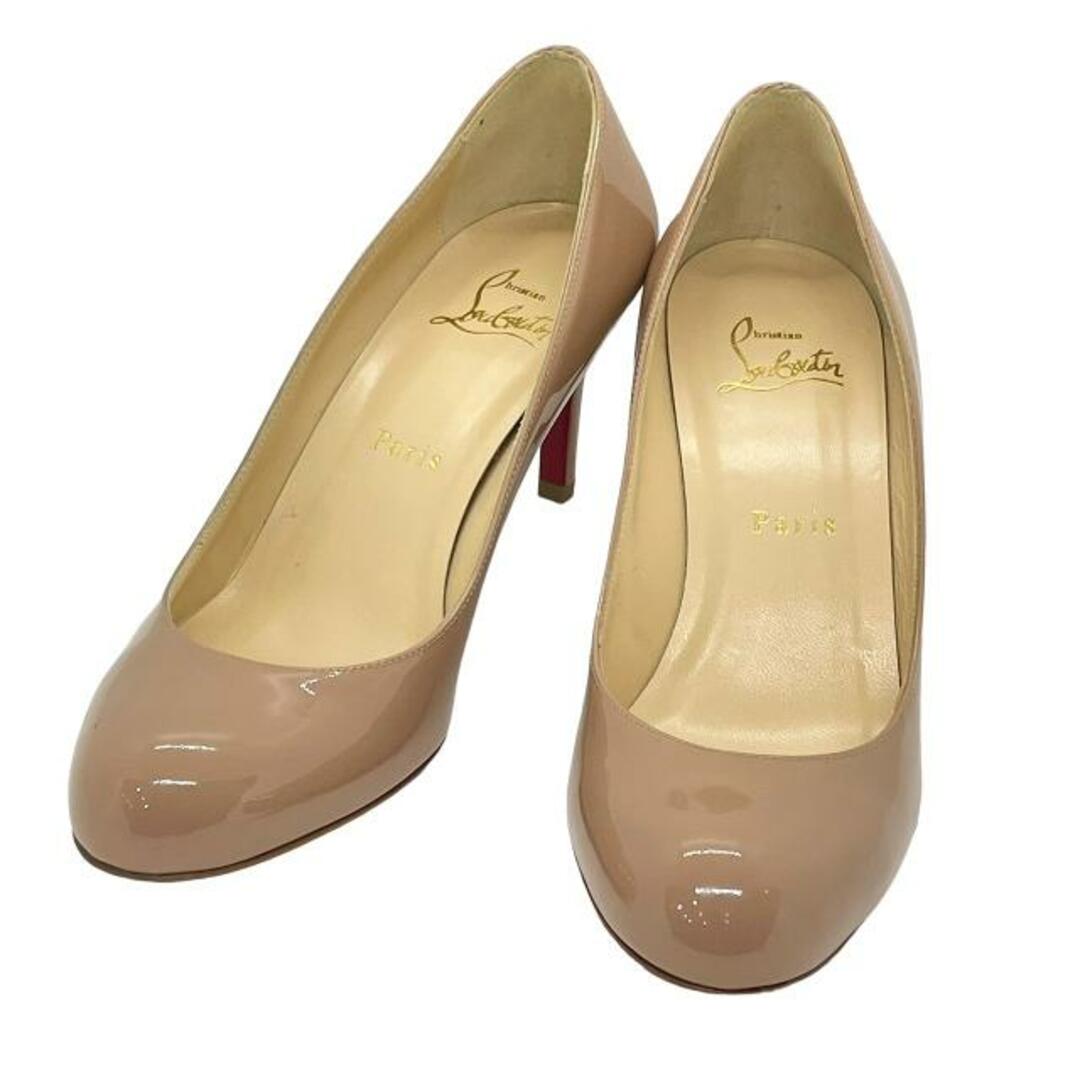 Christian Louboutin(クリスチャンルブタン)のクリスチャンルブタン(Christian Louboutin) 3080363 SIMPLE PUMP 70 PATENT CALF パンプス レディース 37.5（約24.5cm） (カラー：PK20 NUDE 6248 ベージュ系) 【SAランク】【中古】 レディースの靴/シューズ(ハイヒール/パンプス)の商品写真