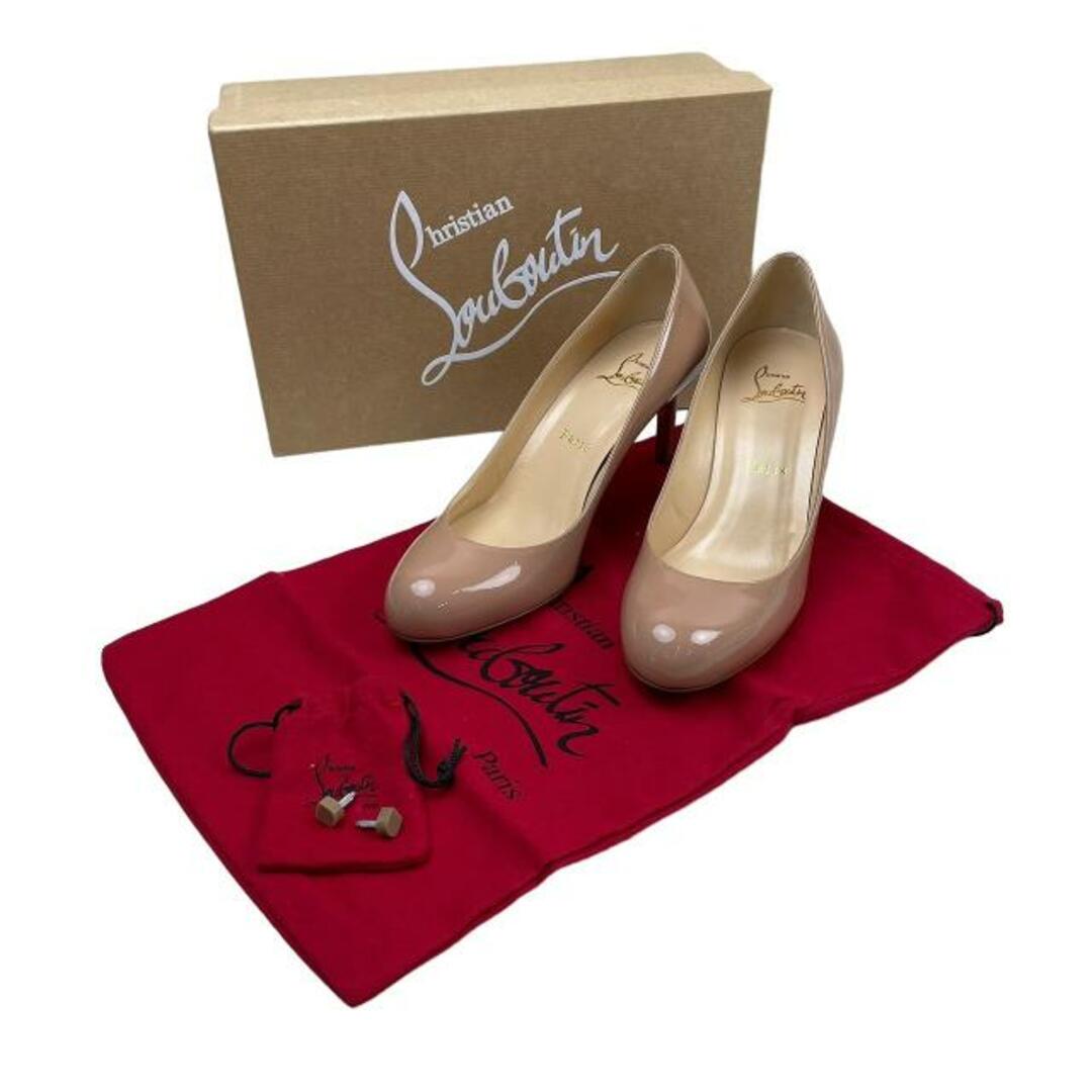 Christian Louboutin(クリスチャンルブタン)のクリスチャンルブタン(Christian Louboutin) 3080363 SIMPLE PUMP 70 PATENT CALF パンプス レディース 37.5（約24.5cm） (カラー：PK20 NUDE 6248 ベージュ系) 【SAランク】【中古】 レディースの靴/シューズ(ハイヒール/パンプス)の商品写真