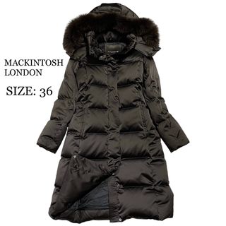 37cm袖丈良品◎正規品 MACKINTOSH LONDON マッキントッシュロンドン G5A01-443-28 レディース ダウンライナー付き ステンカラーコート ネイビー 38