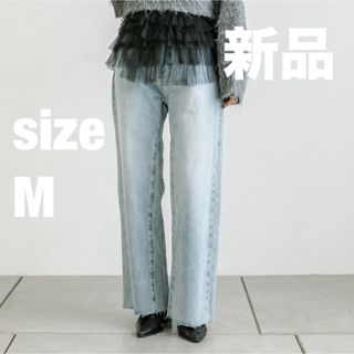 ミスティック(mystic)の新品 mystic カットオフフレアデニム Msize(デニム/ジーンズ)