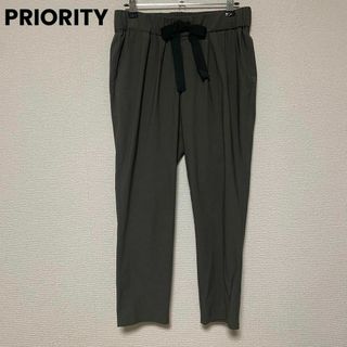 プライオリティー(Priority)のw77 PRIORITY プライオリティ テーパードパンツ リボン ストレッチ(カジュアルパンツ)