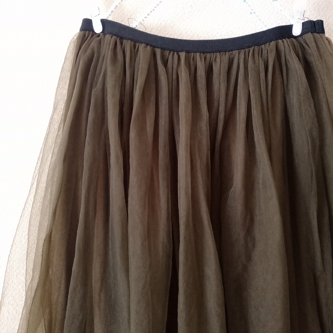 archives(アルシーヴ)の二重チュールでふんわり★たっぷりギャザースカート アルシーヴ L LL 2XLも レディースのスカート(ロングスカート)の商品写真