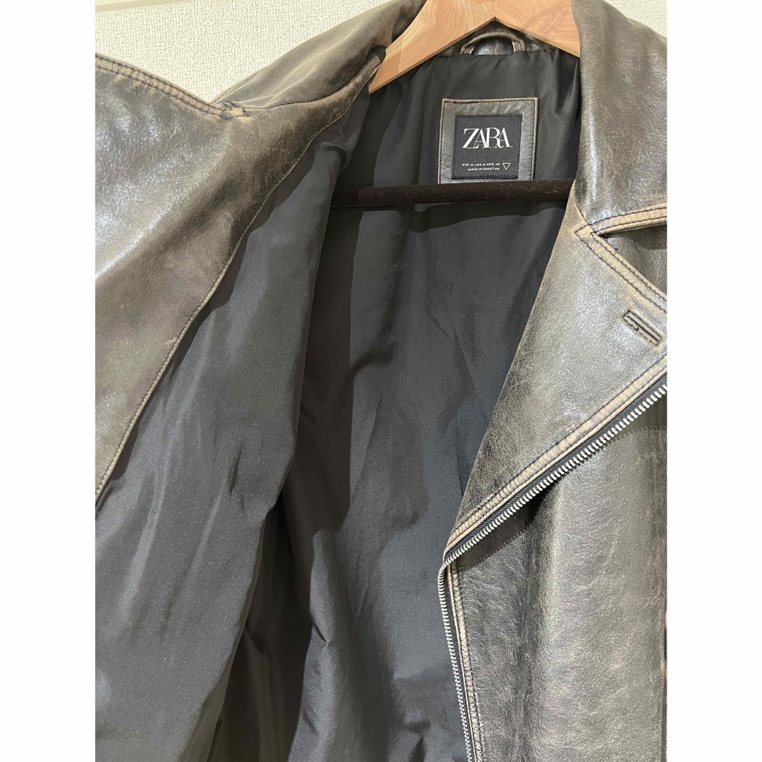 ZARA(ザラ)のZARA  本革　レザー　ジャケット　ライダース メンズのジャケット/アウター(ライダースジャケット)の商品写真