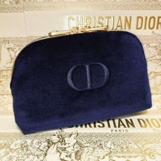 クリスチャンディオール(Christian Dior)の新品未使用◆DIOR　ディオール　2023ホリデー限定　ベルベットポーチ　ネイビ(ポーチ)
