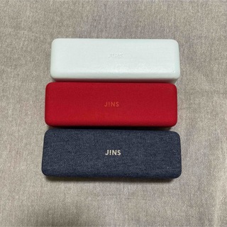 ジンズ(JINS)のJINS 赤色　23水色メガネケースJINS  23デニム地　メガネケース(日用品/生活雑貨)