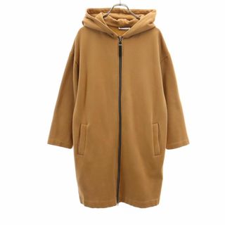 ザラ(ZARA)のザラ 長袖 ロング ジップパーカー M ブラウン系 ZARA 裏起毛 レディース 古着 【240125】(パーカー)