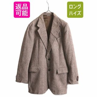 ハリスツイード(Harris Tweed)の80s USA製 ハリスツイード テーラード ジャケット メンズ L 古着 ヴィンテージ 80年代 ブレザー ウール ツイード ヘリンボーン ストライプ(テーラードジャケット)