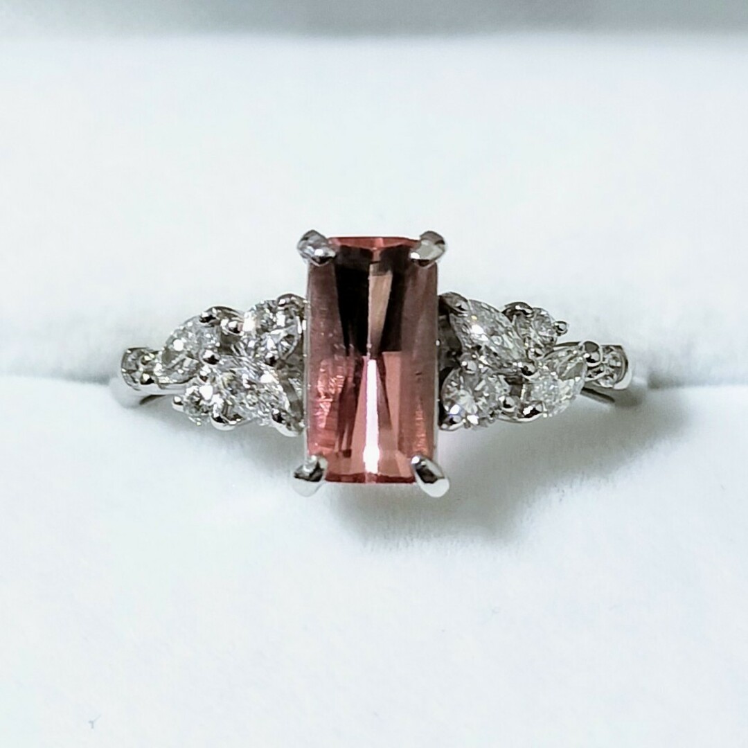 ダイヤモンド×インペリアルトパーズ リング Pt900 0.917ct 3.9g レディースのアクセサリー(リング(指輪))の商品写真