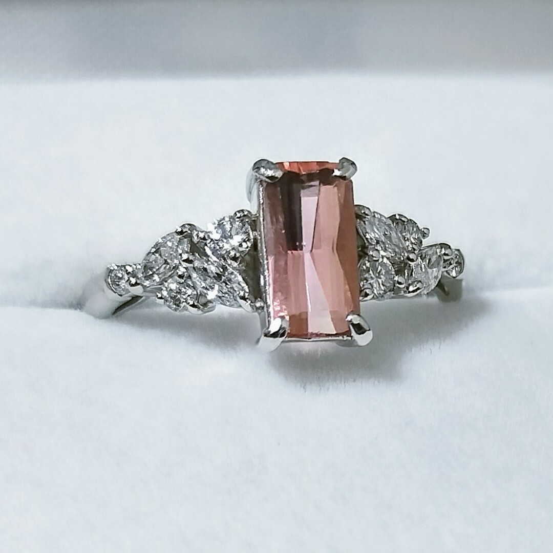 ダイヤモンド×インペリアルトパーズ リング Pt900 0.917ct 3.9g レディースのアクセサリー(リング(指輪))の商品写真