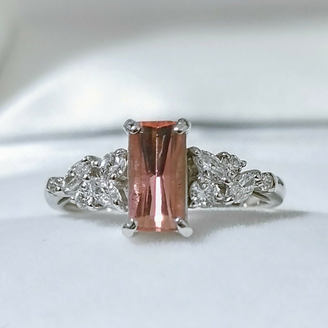 ダイヤモンド×インペリアルトパーズ リング Pt900 0.917ct 3.9g レディースのアクセサリー(リング(指輪))の商品写真