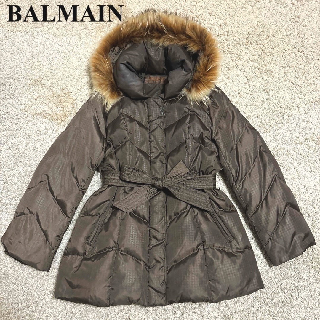 BALMAIN - 【美品】バルマン BALMAIN ダウンコート リアルファー 3way