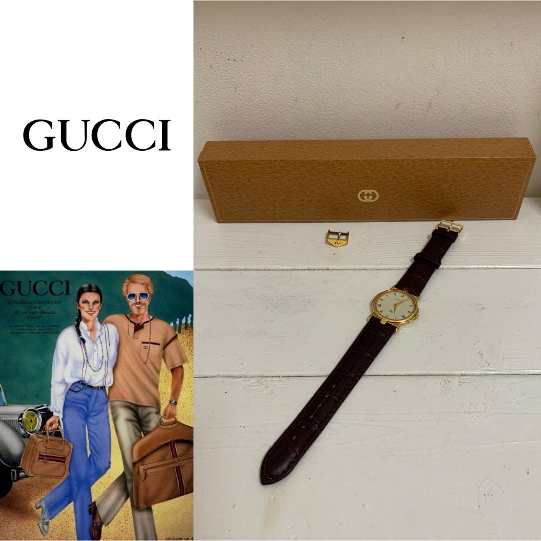 Gucci(グッチ)のOLD GUCCI オールドグッチ SWISS製 ヴィンテージ 腕時計 稼働品 メンズの時計(腕時計(アナログ))の商品写真