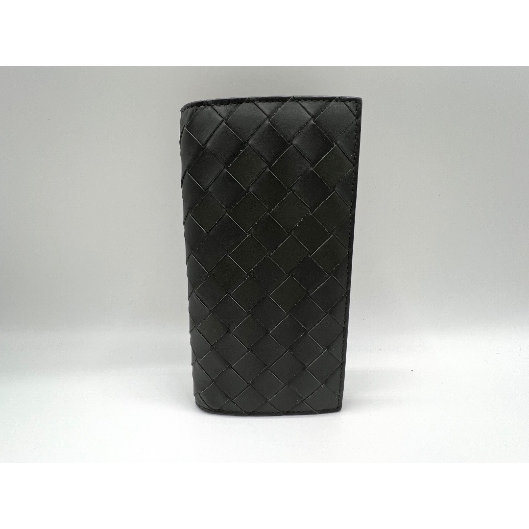 BOTTEGA VENETA - BOTTEGA VENETA ボッテガ ヴェネタ トレチャート レザー２つ折り 札入れ 長財布 グレー グリーン
