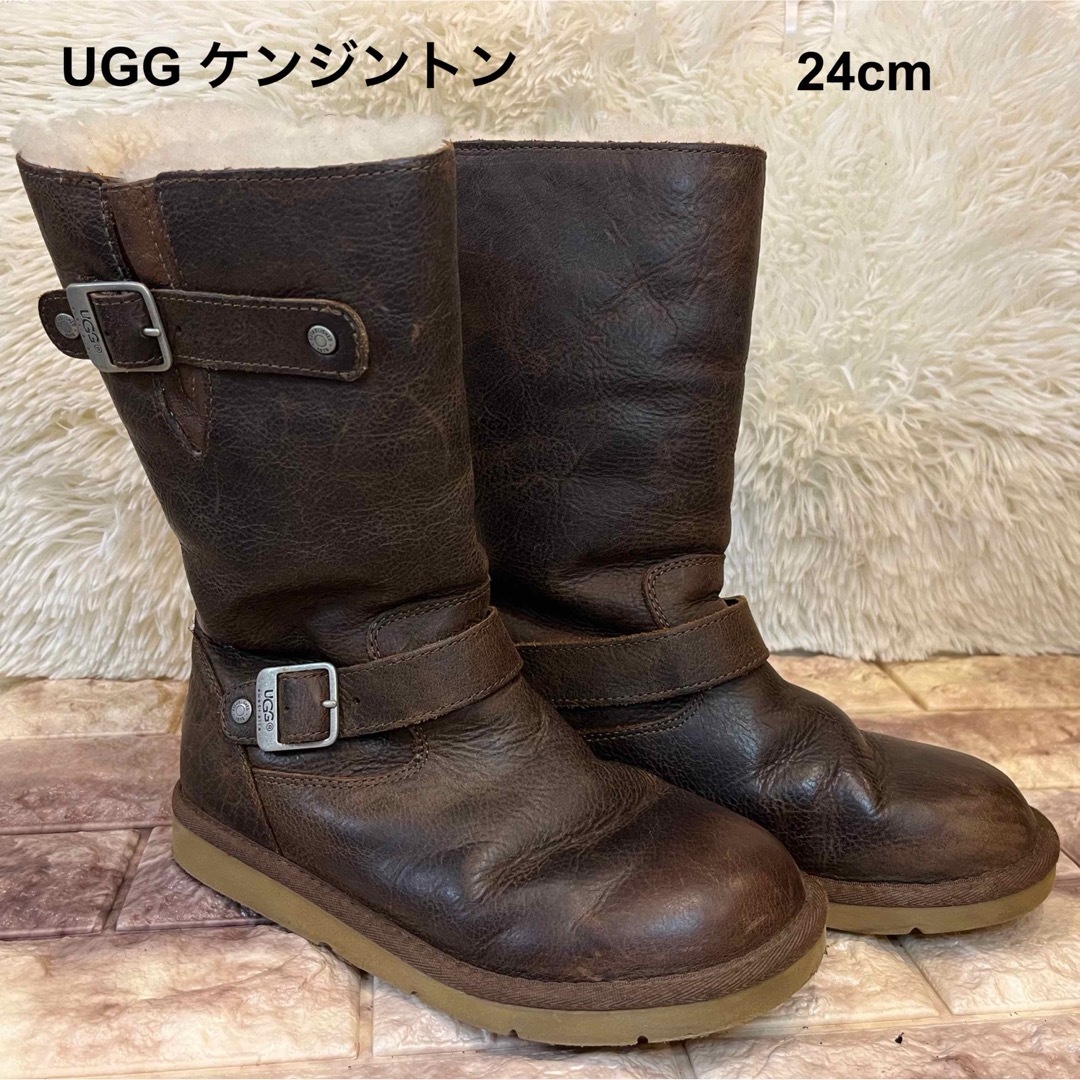 UGG本革 「新品未使用」24cmエンジニアブーツ