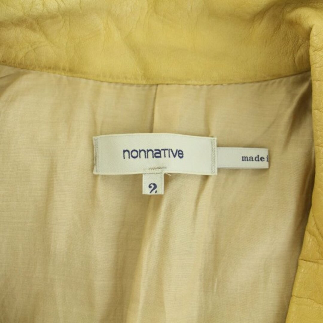 nonnative(ノンネイティブ)のnonnative ダブルライダース レザージャケット 絹混 2 M 黄 メンズのジャケット/アウター(ライダースジャケット)の商品写真