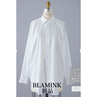 mi♡さま専用　　BLAMINK コットンツイルシャツ　36 ライトグレー傷や汚れなく綺麗な状態です