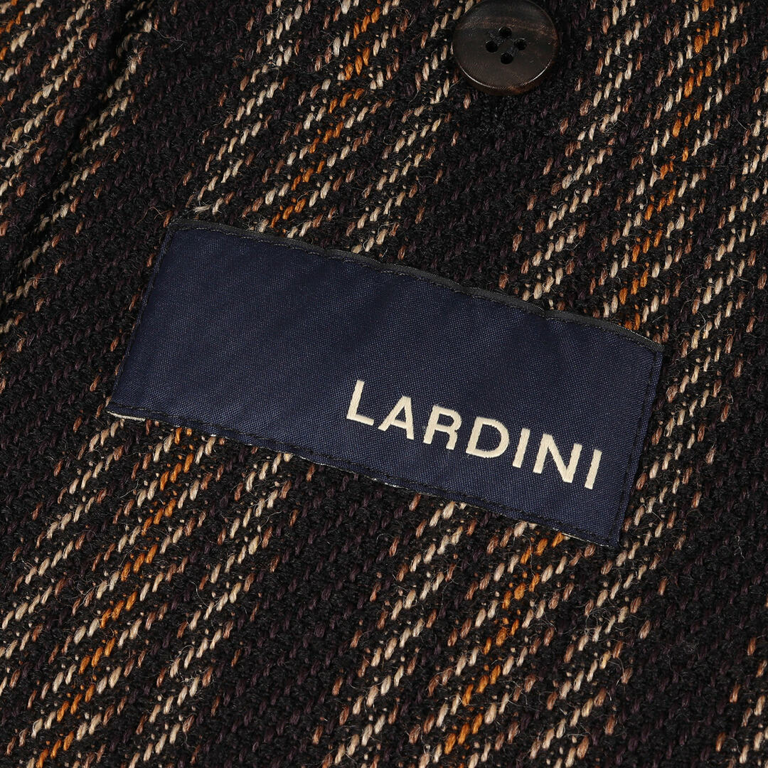 LARDINI(ラルディーニ)のLARDINI ラルディーニ ジャケット サイズ:46 ブートニエール付き ストライプ ストレッチ ウール コットン ツイード 3B テーラード ジャケット JU93AQ43 IPA57537 ブラック マルチカラー イタリア製 アウター ブレザー 上着【メンズ】【中古】 メンズのジャケット/アウター(テーラードジャケット)の商品写真